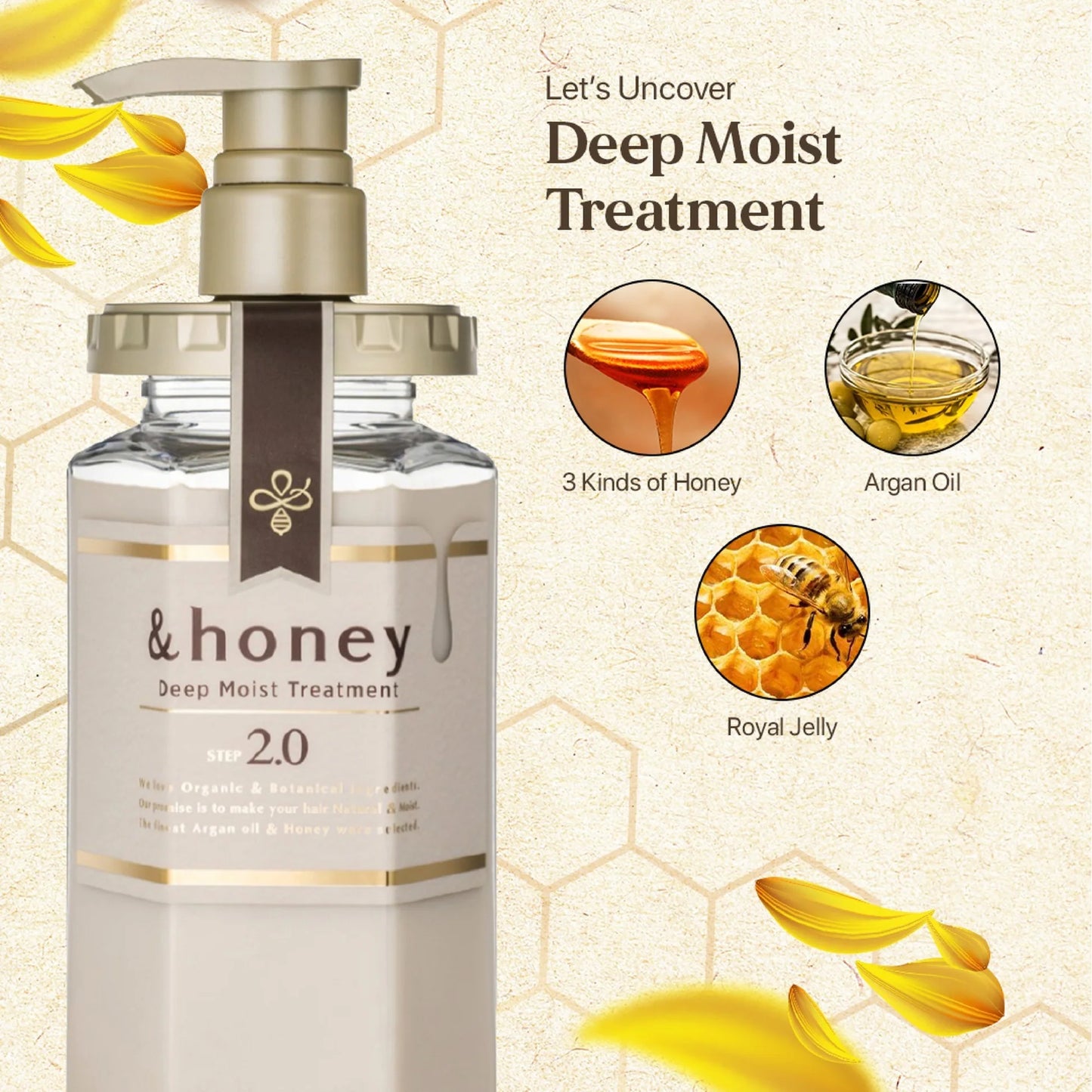 &honey Deep Moist Treatment 2.0 - Japanese Honey Hair Conditioner 445g