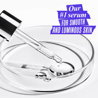 Kiehl's Clearly Corrective Dark Spot Solution serum in a petri dish for luminous and smooth skin.