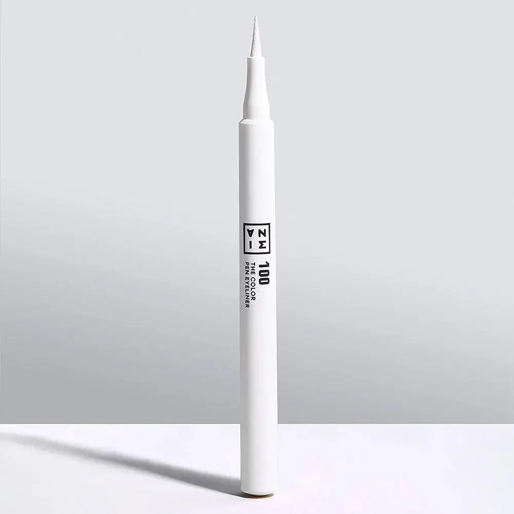 3INA Makeup The Colour Pen Eyeliner in white, featuring a fine tip for precise application and vibrant color options.