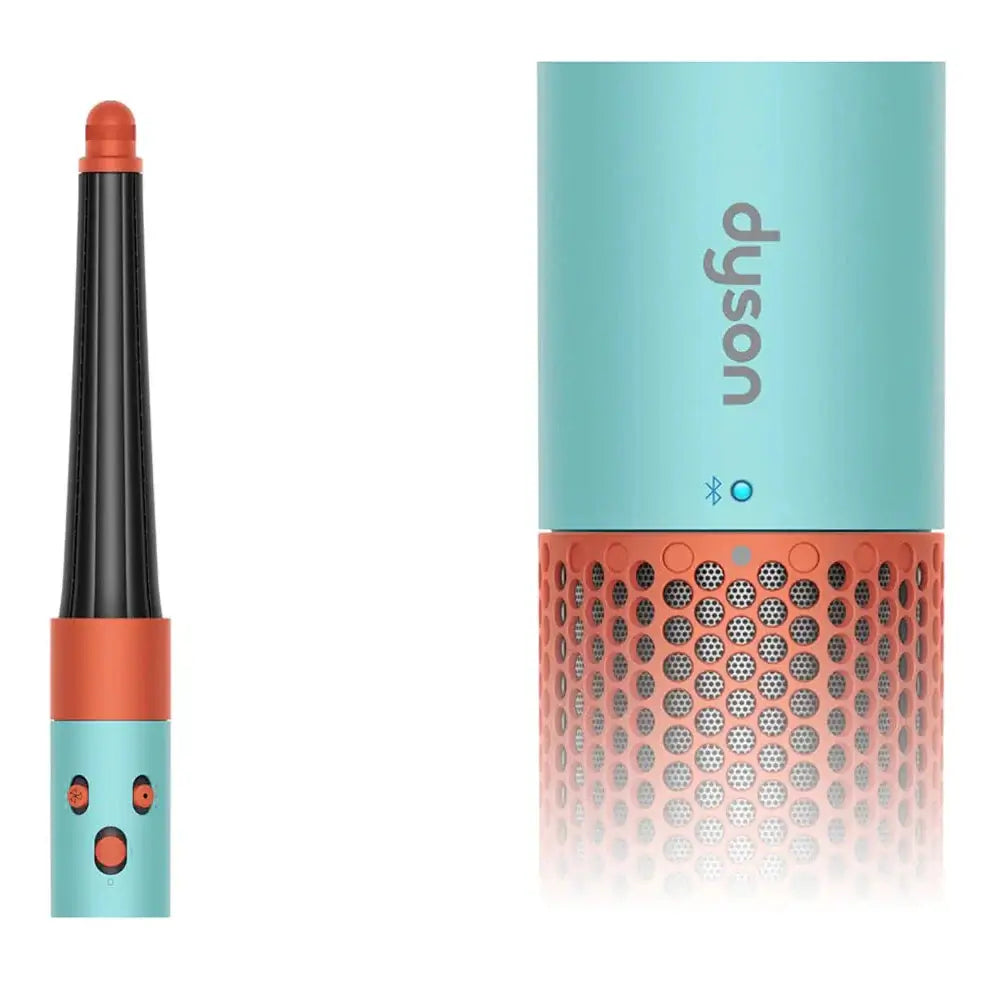 Dyson Airwrap I.D. Patina & Topaz styling tool, featuring a blue and orange design for versatile hair styling.