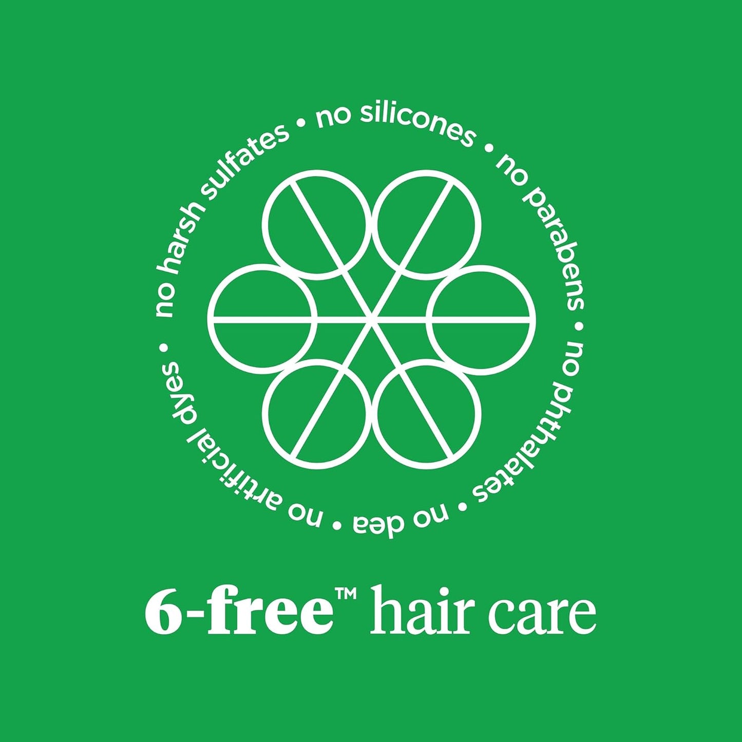 Briogeo 6-free hair care logo on a green background