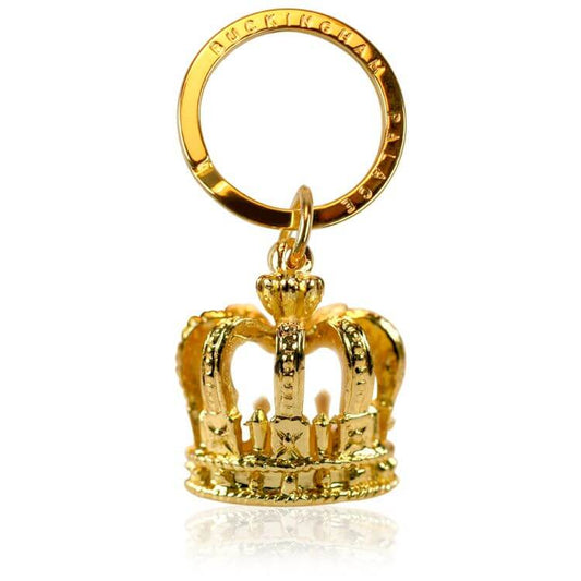 Buckingham Palace Gold Crown Keyring featuring a shiny golden crown design, perfect for royal-themed accessories.