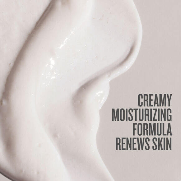 Close-up of creamy texture from Sol de Janeiro Beija Flor Body Wash, emphasizing moisturizing formula that renews skin.