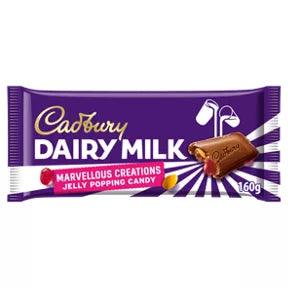 Cadbury Dairy Milk Marvellous Creations Jelly Popping Candy Chocolate Bar 160g packaging