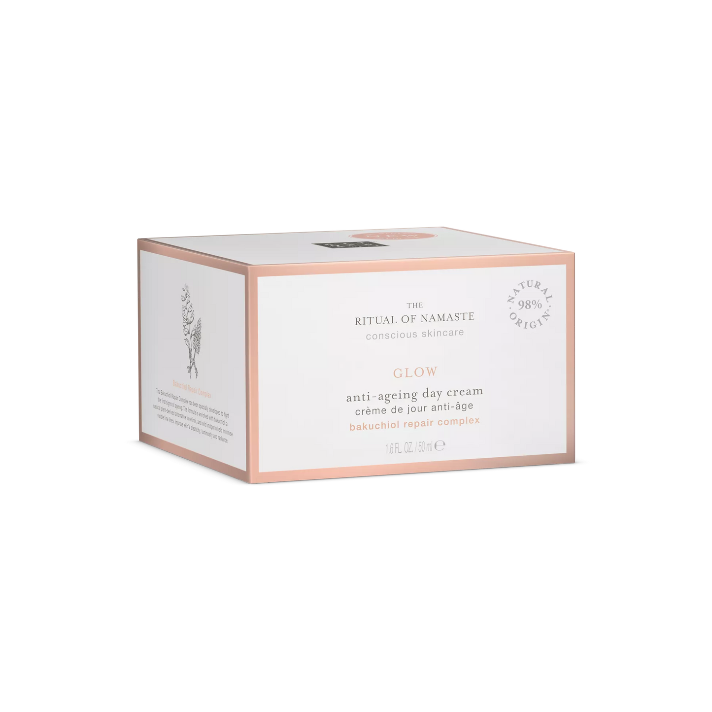 Box of The Ritual of Namaste anti-aging day cream on a white background
