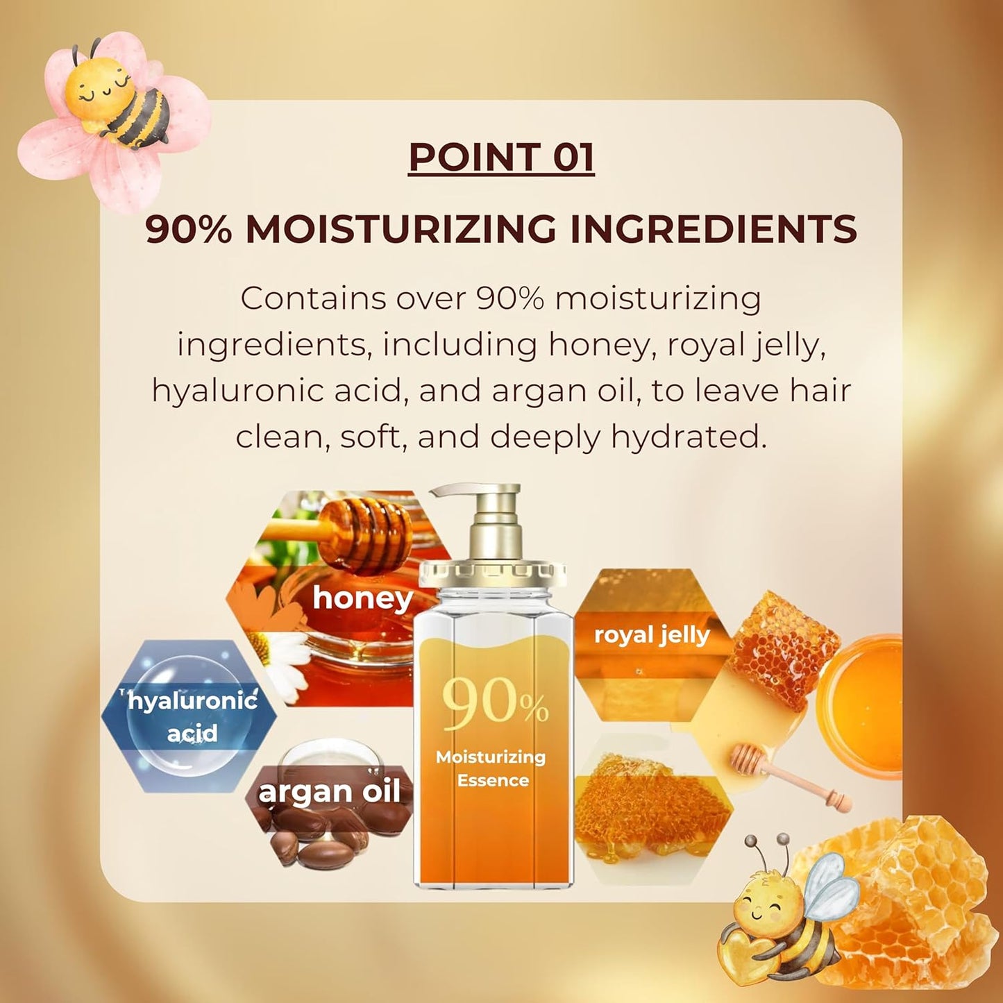 Product packaging with moisturizing ingredients and text on a beige background