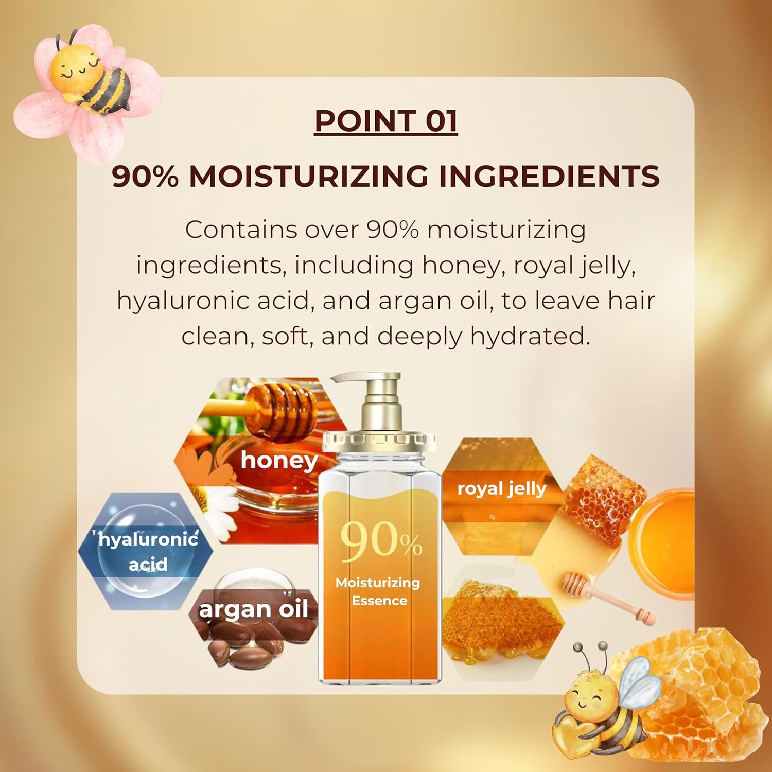 Product packaging with moisturizing ingredients and text on a beige background