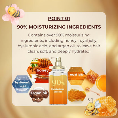 Product packaging with moisturizing ingredients and text on a beige background