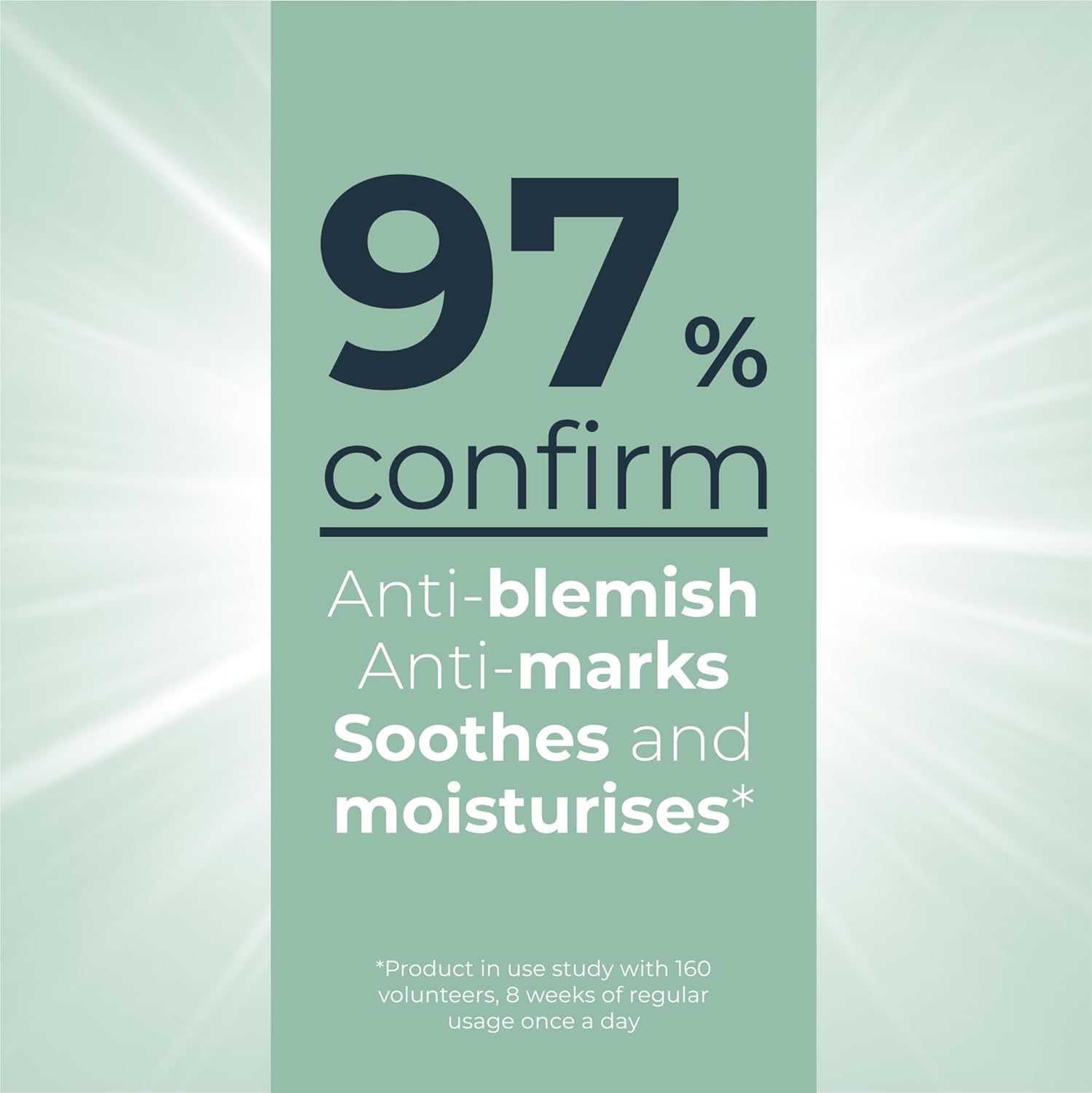 Eucerin Product packaging with text about anti-blemish, anti-marks, soothing, and moisturizing effects on a light green background.