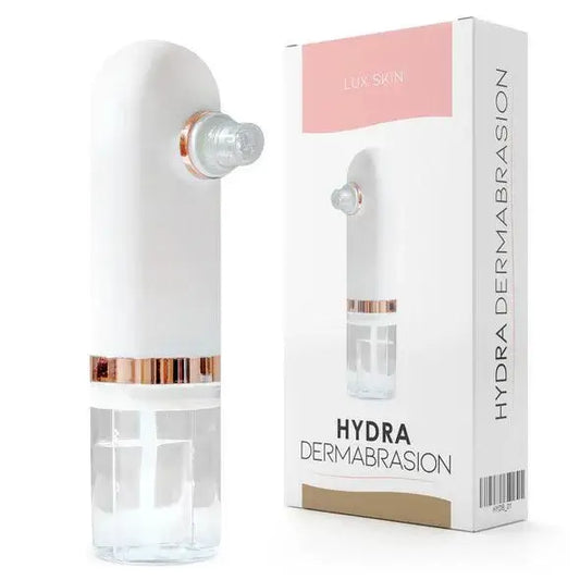 LUX SKIN® Hydra Dermabrasion device with packaging for deep exfoliation and cleansing.