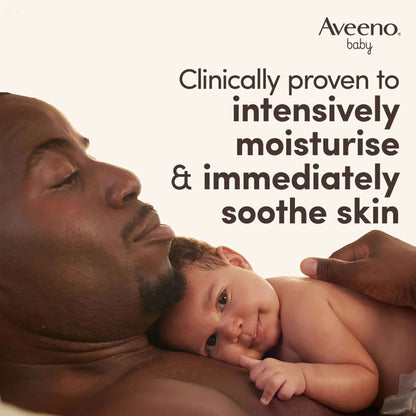 A parent and baby enjoying Aveeno Baby Dermexa balm for soothing and moisturizing skin care.
