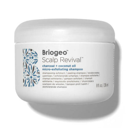 Briogeo Scalp Revival shampoo jar on a white background