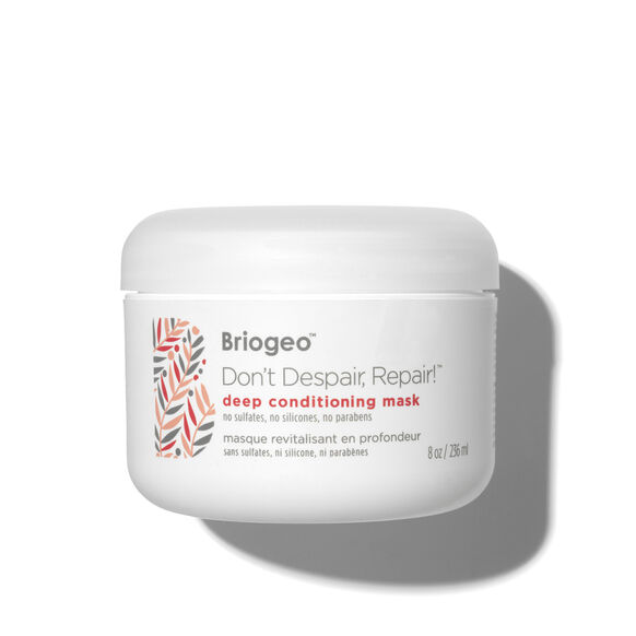Briogeo deep conditioning mask jar on a white background
