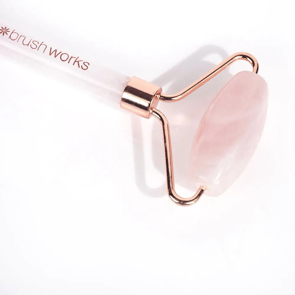 Brushworks Brazilian Rose Quartz Stone Roller The Good Vibes