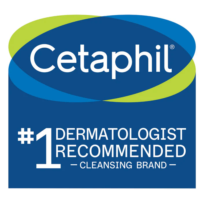 Cetaphil logo with '#1 Dermatologist Recommended' text on a blue background