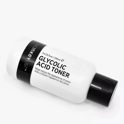 The INKEY List Glycolic Acid Toner 100ml bottle, designed to reduce pores and enhance skin brightness.