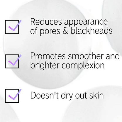 Highlights benefits of The INKEY List Glycolic Acid Toner: reduces pores, enhances complexion, and hydrates skin.