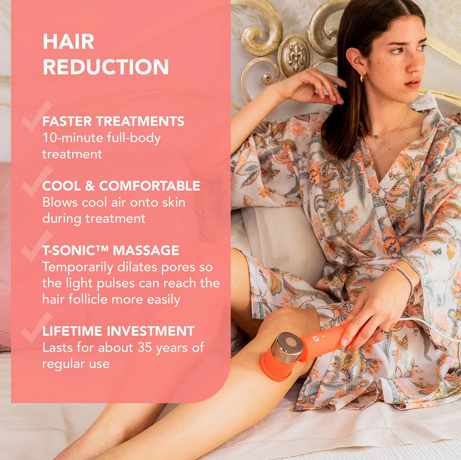 FOREO PEACH 2 go Skin Cooling System - Advanced Hair Reduction IPL Device  - Peach