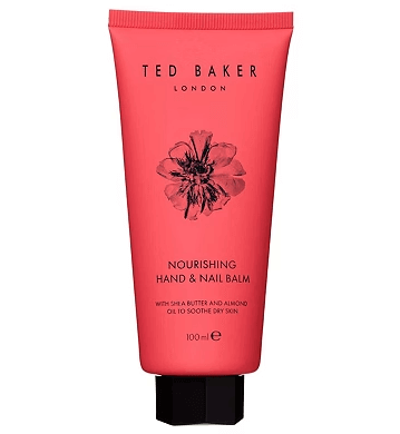 Ted Baker Peony & Camellia 100ml hand and nail balm with shea butter and almond oil for dry skin nourishment.