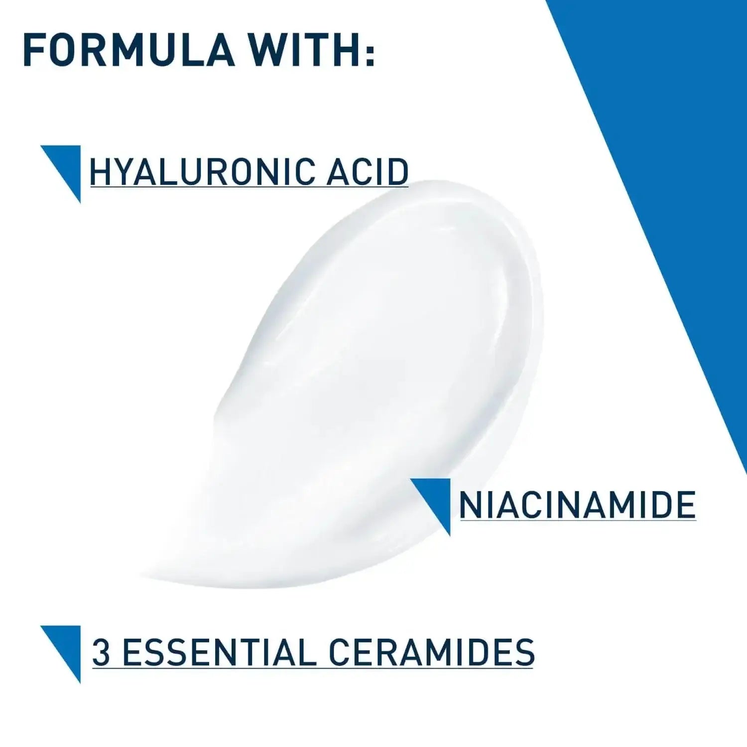 CeraVe AM Facial Moisturising Lotion formula with hyaluronic acid, niacinamide, and three essential ceramides.