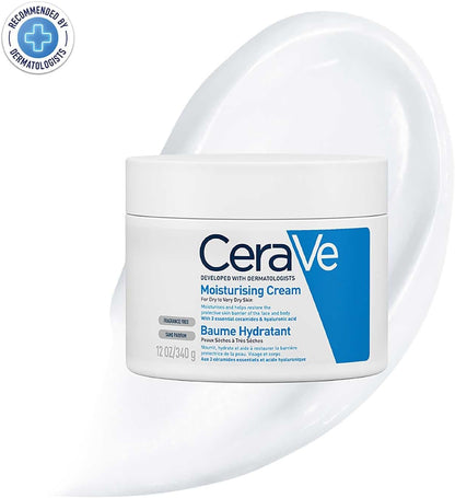 CeraVe moisturizing cream jar on a white background