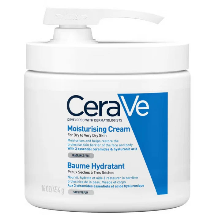 CeraVe moisturizing cream jar on a white background