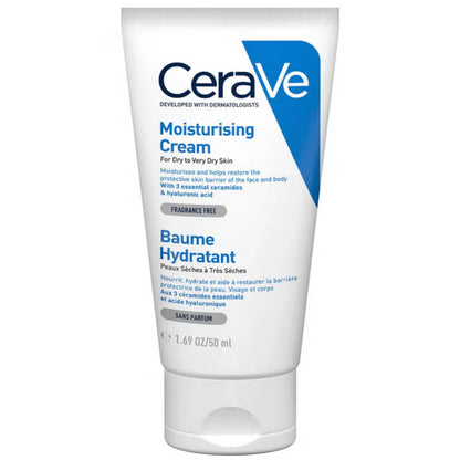 CeraVe moisturizing cream tube on a white background