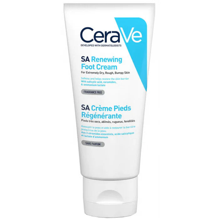 CeraVe SA Renewing Foot Cream on a white background