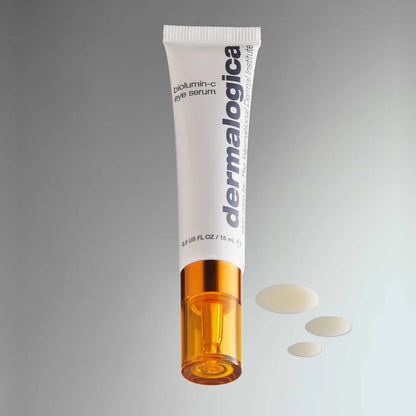 Dermalogica eye serum tube on a gray background