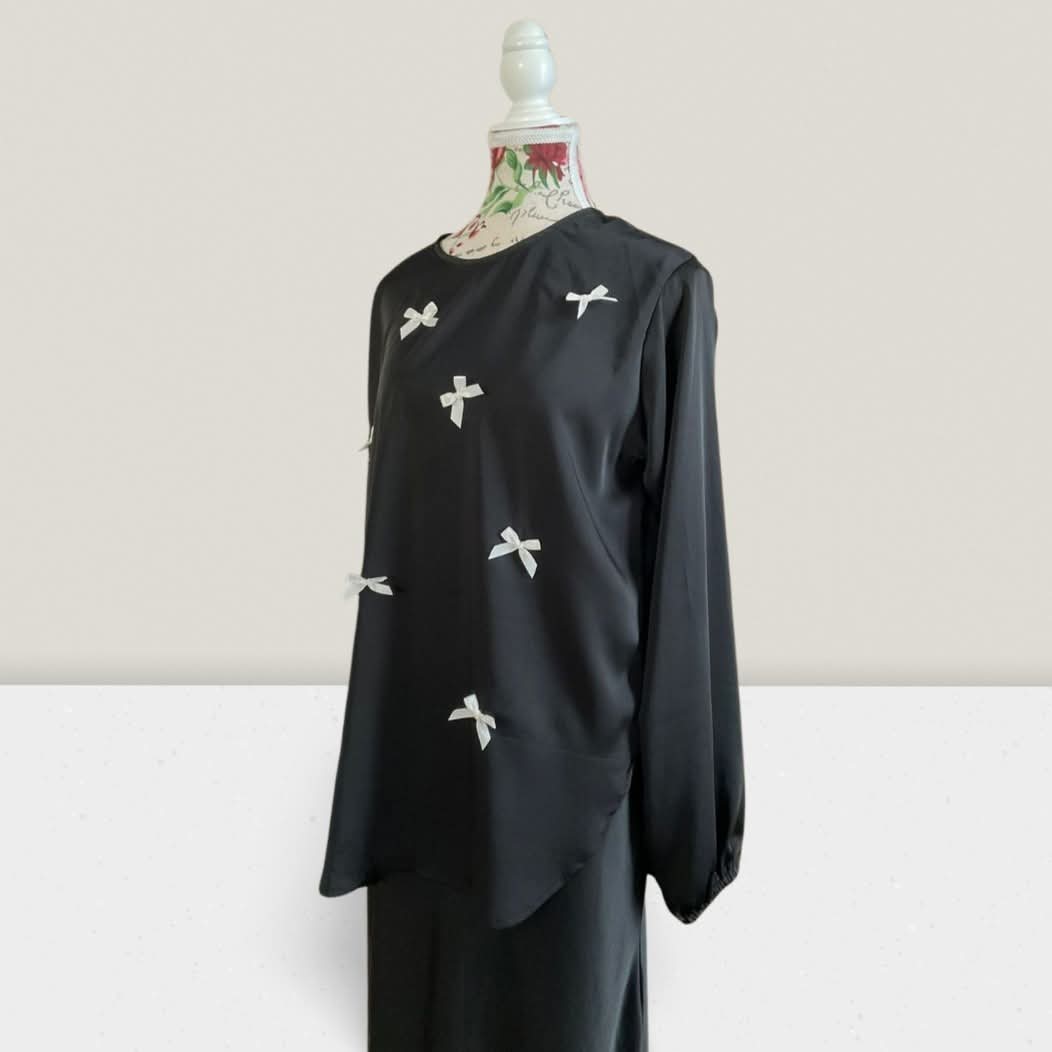 NED Bow Satin Skirt Set