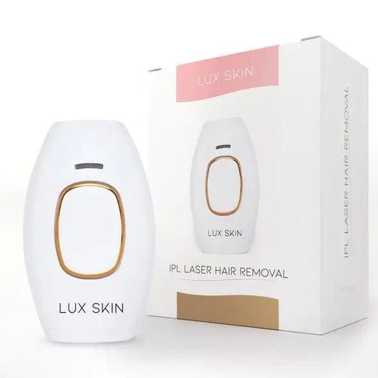 LUX SKIN® IPL Laser Hair Removal Handset with packaging, designed for safe and effective hair removal at home.
