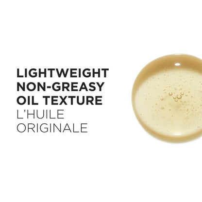 Kérastase Lightweight non-greasy oil texture droplet with text on a white background