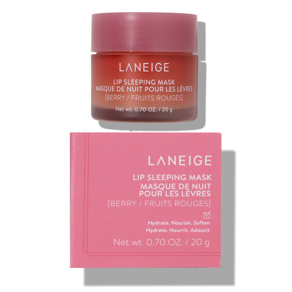 Laneige lip sleeping mask with pink packaging on a white background