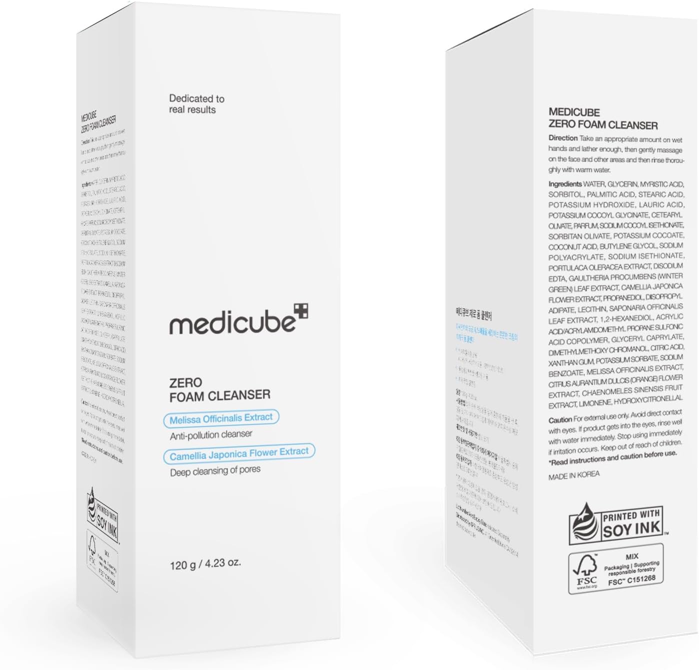 Two boxes of Medicube Zero Foam Cleanser on a white background