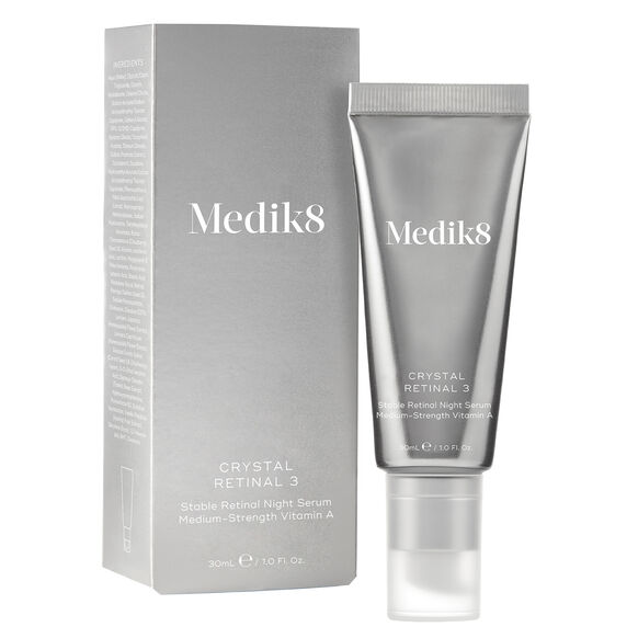 Medik8 Crystal Retinal 3 serum tube and packaging on a white background