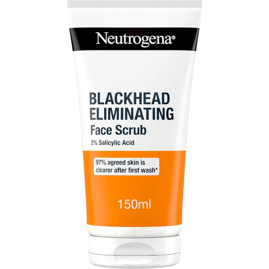 Neutrogena Blackhead Eliminating Face Scrub container on a white background