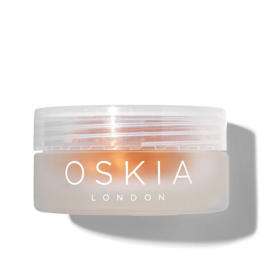 Oskia London skincare product jar on a white background