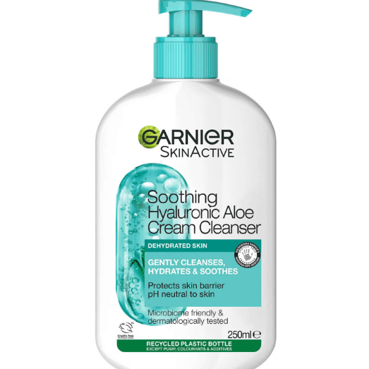 Garnier Skin Active – Hyaluronic Aloe Soothing Cream Cleanser 250ml skin