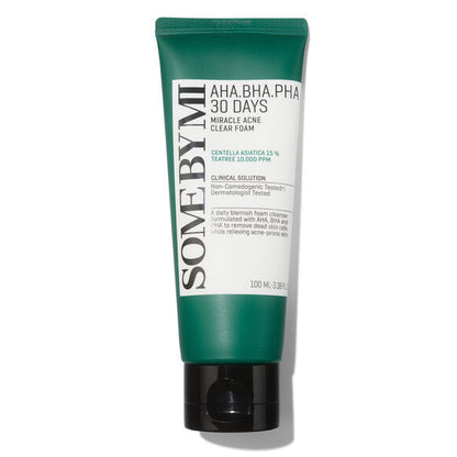 Green tube of Sove By Me skincare product on a white background