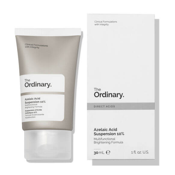 The Ordinary Azelaic Acid Suspension 10% 30ml tube and box for skin clarity and brightness