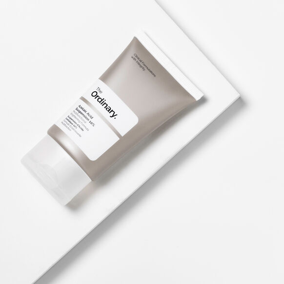 The Ordinary skincare product packaging on a white background