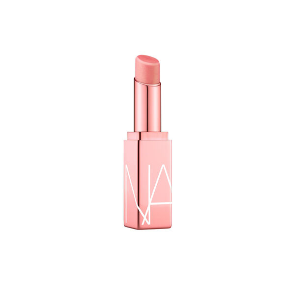 Pink lipstick with NARS logo on a white background