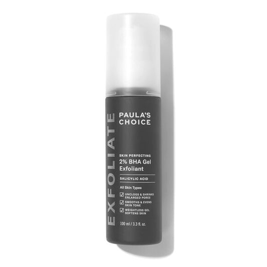 Skincare product bottle labeled 'Paula's Choice' on a white background