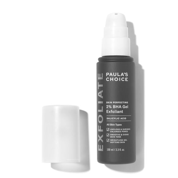 Skincare bottle labeled 'Paula's Choice' on a white background