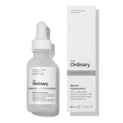 The Ordinary Marine Hyaluronics 30ml serum bottle for hydration and revitalization.