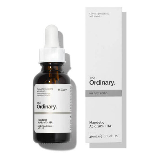 The Ordinary Mandelic Acid 10% + HA 30ml serum for brightening and evening out skin tone.