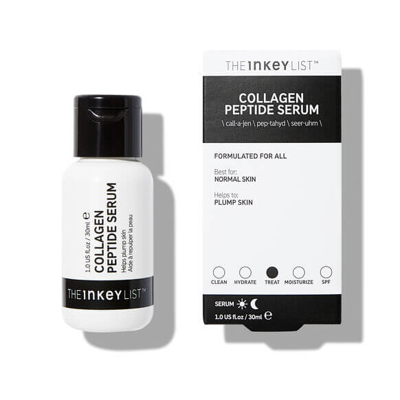 The INKEY List Collagen Peptide Serum 30ml bottle and packaging for youthful, plump skin.