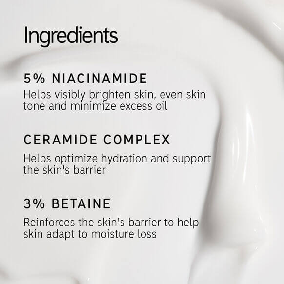 Ingredients list for THE INKEY LIST Omega Water Cream: Niacinamide, Ceramide Complex, and Betaine for healthy skin.