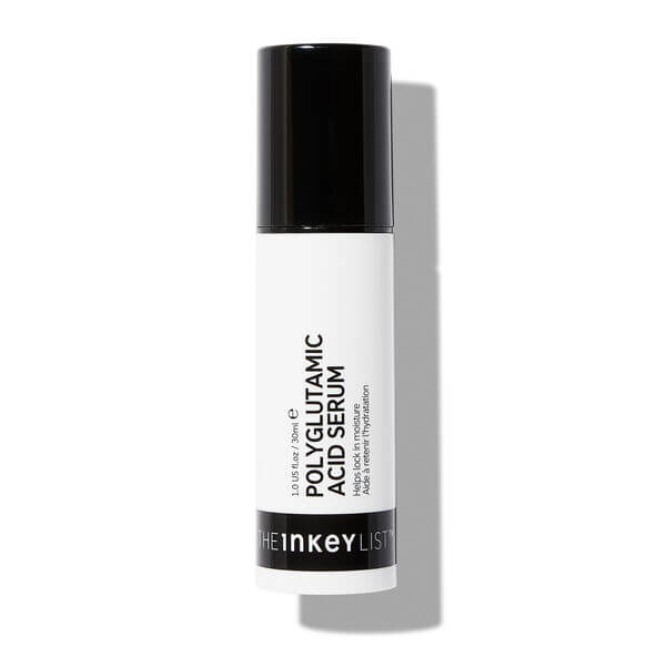 The Inkey List polyglutamic acid serum bottle on a white background