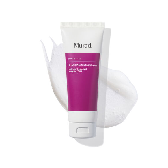Tube of Murad AHA/BHA Exfoliating Cleanser on a white background